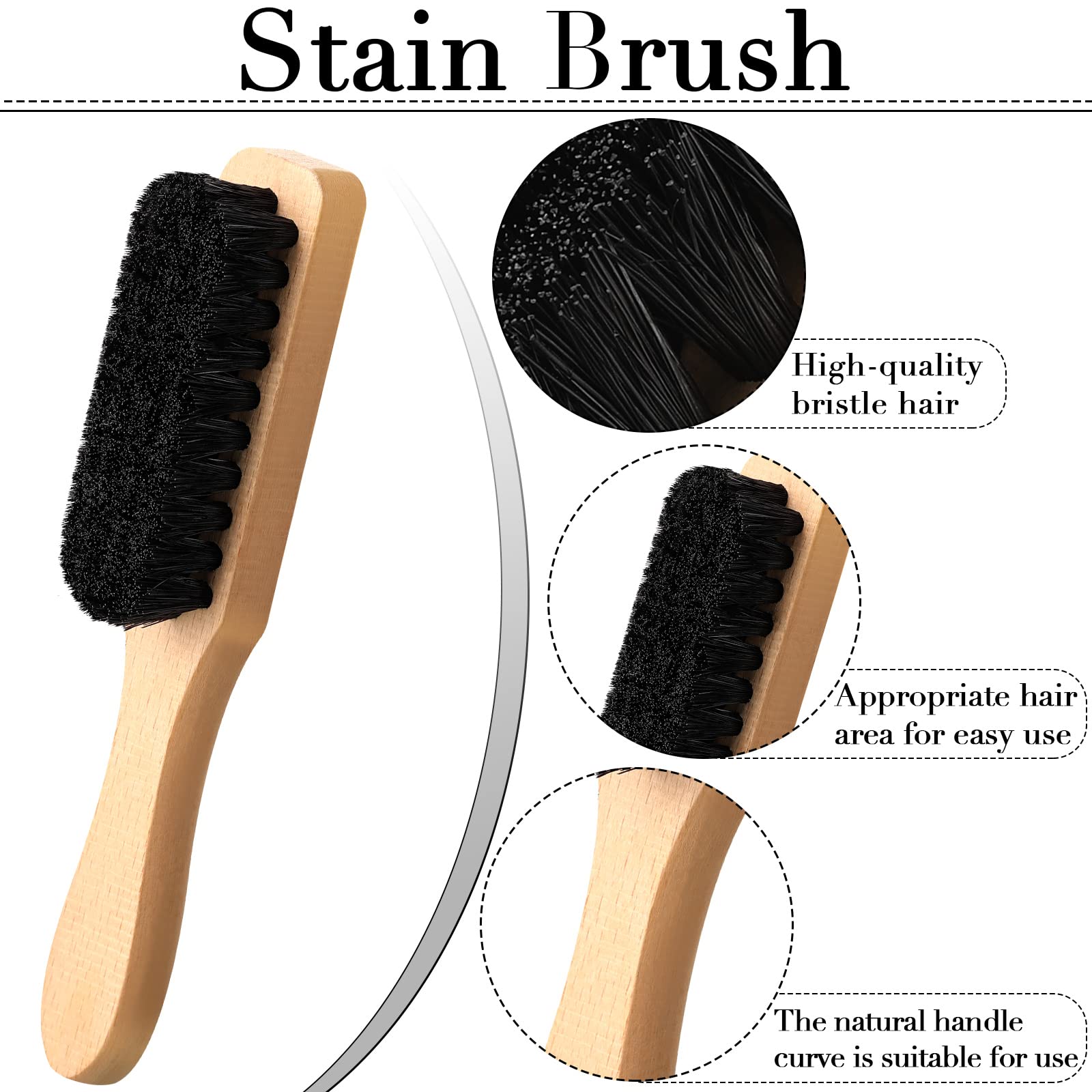 3 Pcs Laundry Stain Brush Soft Bristle Brush Velvet Furniture Brush With Wooden Handle Stain Brush Clothes Brush Stain Remover T